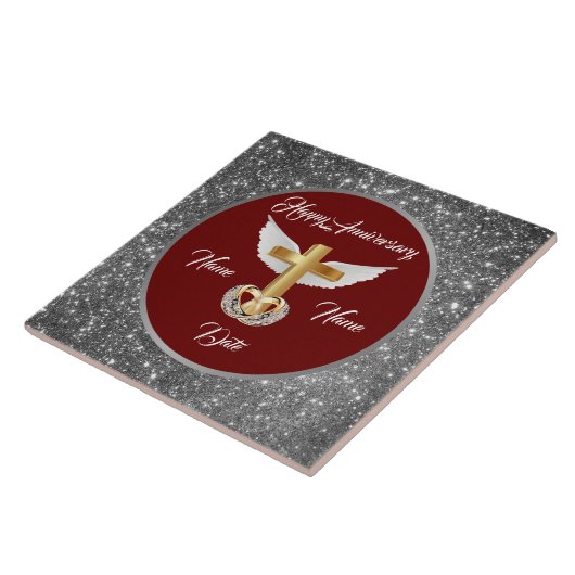 Carreau Wedding Rings Customize Silver Cross Anniversary (Côté)