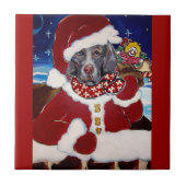 Carreau Weimaraner Père Noël (Devant)