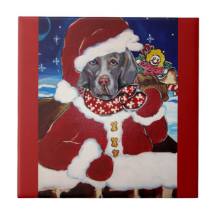 Carreau Weimaraner Père Noël