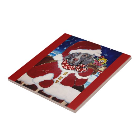 Carreau Weimaraner Père Noël (Côté)