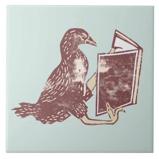 Carreau Weka Bird Lire un livre (Devant)