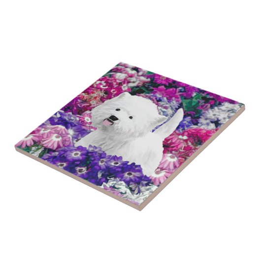 Carreau West Highland White Terrier Peinture Chien Art (Côté)