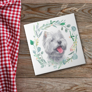 Carreau West Highland White Terrier Watercolor Wath