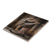 Carreau western country brun grange bois cowboy bottes (Côté)