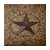 Carreau Western Country Rustic Burlap Primitif Texas Star (Devant)