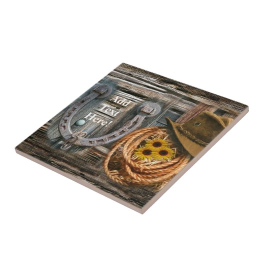 Carreau Western Horseshoe Cowboy Hat Lasso (Côté)