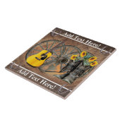 Carreau Western Wagon Wheel Guitar Cowboy bottes tournesol (Côté)