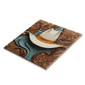 Carreau Western White Ranch Cowboy Casquette (Côté)