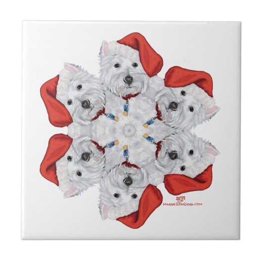 Carreau Westie Snowflake (Devant)