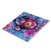 Carreau Whimsical Abstrait Big Eye Poisson Purple Rose Tur (Côté)