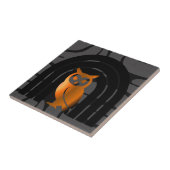 Carreau Whimsical Boho Owl & Tropical Monstera Leaf (Côté)