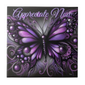 Carreau Whimsical Gothic Butterfly Purple Personalized (Devant)