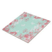 Carreau Whimsical Hot Air Balloon with Cherry Blossoms  (Côté)