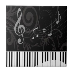 Carreau Whimsical piano and musical notes