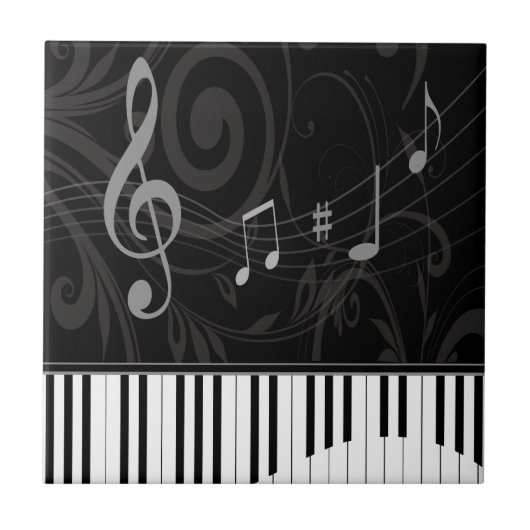 Carreau Whimsical piano and musical notes (Devant)
