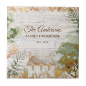 Carreau Whimsical Rustic Country House Family Name (Devant)