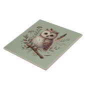 Carreau Whimsical Woodland Owl Botanical Illustration (Côté)