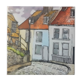 Carreau Whitby Steps Scarborough Peinture originale