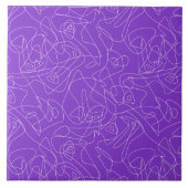 Carreau white abstract curved lines on a purple background (Devant)