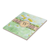 Carreau White Daisy's in Green Meadow Monogramme (Côté)