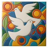 Carreau White Doves Tile (Devant)