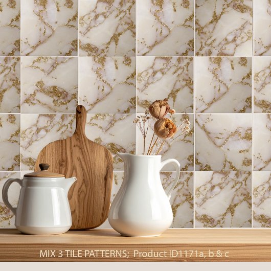 Carreau White Gold Marble Glitter ID1171a