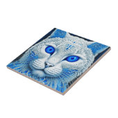 Carreau White Mystical Cat Ethereal AI Art (Côté)