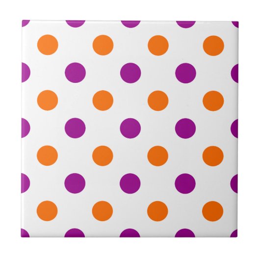 Carreau White Purple Orange Polka Dots Pattern (Devant)