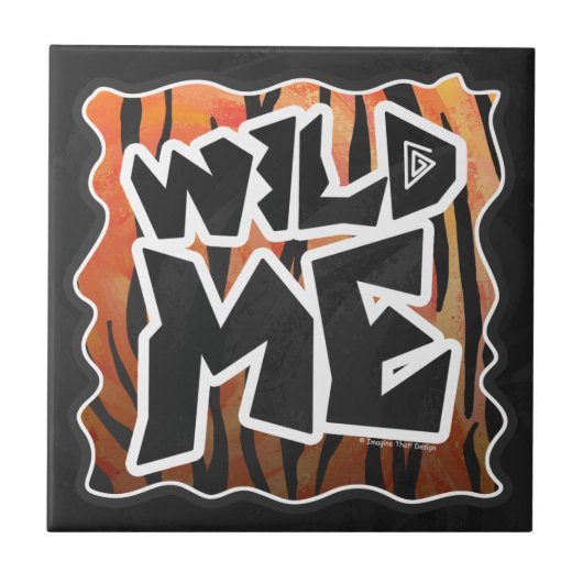 Carreau Wild Me Tiger Hot orange et noir (Devant)