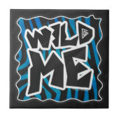 Carreau Wild Me Zebra Noir et Bleu (Devant)