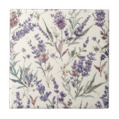 Carreau Wildflower Lavender Boho Botanical Floral (Devant)