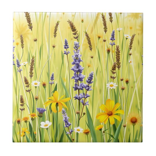Carreau Wildflower Meadow Summer Pattern (Devant)