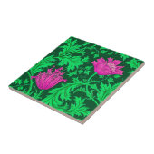 Carreau William Morris Anemone, Emerald Green et Fuchsia (Côté)
