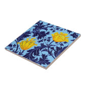 Carreau William Morris Anemone, Navy et Mustard Jaune (Côté)