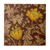 Carreau William Morris Anemone, or Brown et moutarde (Devant)