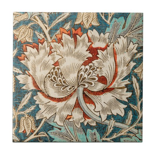 Carreau William Morris Antique Honeysuckle Motif Floral (Devant)