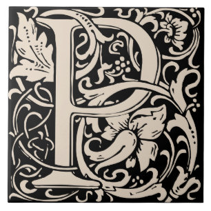 Carreau William Morris Art Nouveau Alphabet Feuille P