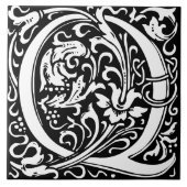 Carreau William Morris Art Nouveau Alphabet Feuille Q (Devant)