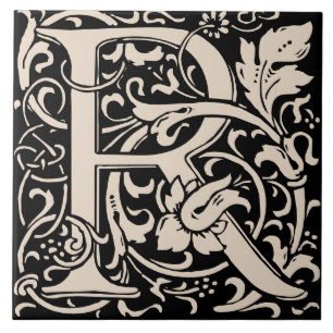 Carreau William Morris Art Nouveau Alphabet Feuille R