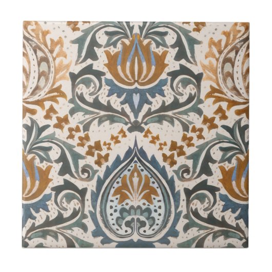 Carreau William Morris Art Nouveau Floral Victorian Repro (Devant)