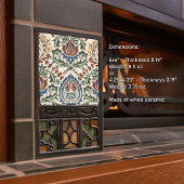 Carreau William Morris Art Nouveau Floral Victorian Repro