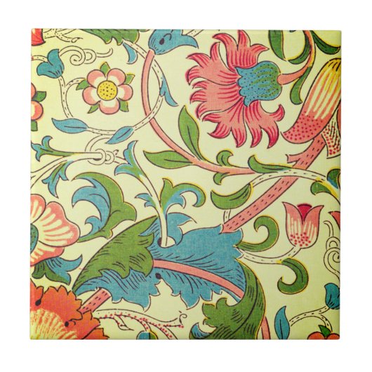 Carreau William * Morris Art Nouveau Vert rose bleu rose (Devant)