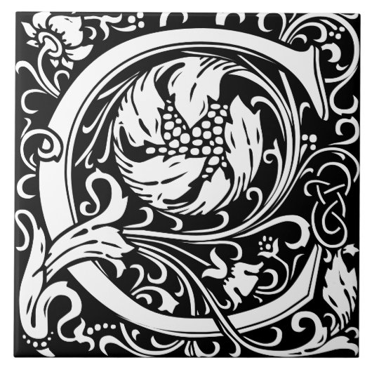 Carreau William Morris Arts et artisanat Lettre monographi (Devant)