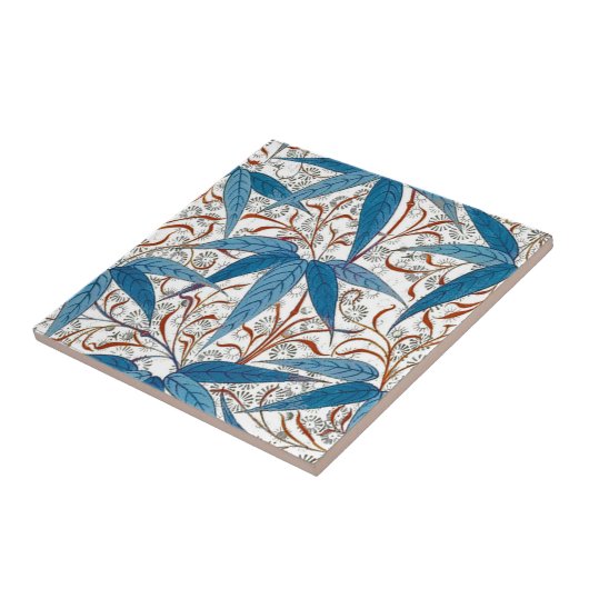 Carreau William Morris Bamboo Imprimer, Denim Blue & White (Côté)