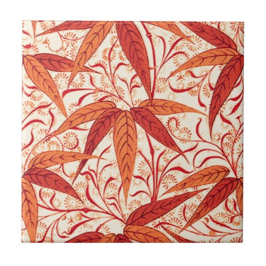 Carreau William Morris Bamboo Print, Mandarin Orange (Devant)