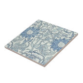 Carreau William Morris Beau motif floral, bleu, rose (Côté)