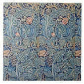 Carreau William Morris Beau motif floral bleu rose (Devant)