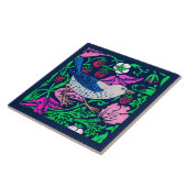 Carreau William Morris Bird & Flower Tile, Navy & Fuchsia (Côté)