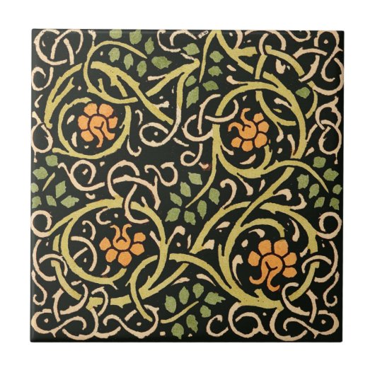 Carreau William Morris Black Floral Art (Devant)