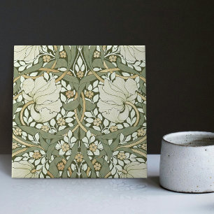 Carreau William Morris Blanc Pervenche Vert Vintage